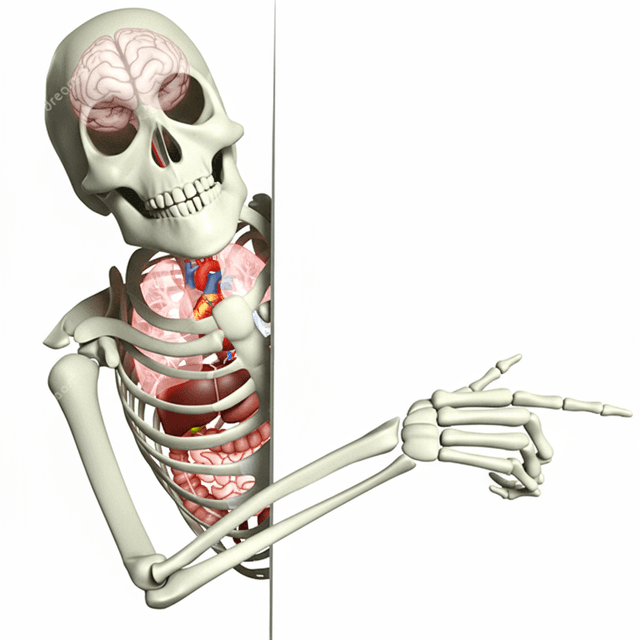 Skeleton greeting - biology education mascot